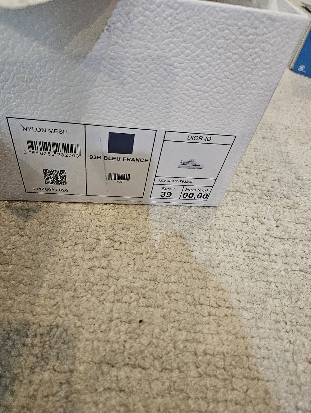 Dior Brand New White and Navy Mylon Mesh 93B BLEU FRANCE Women 39 - Picture 7 of 7